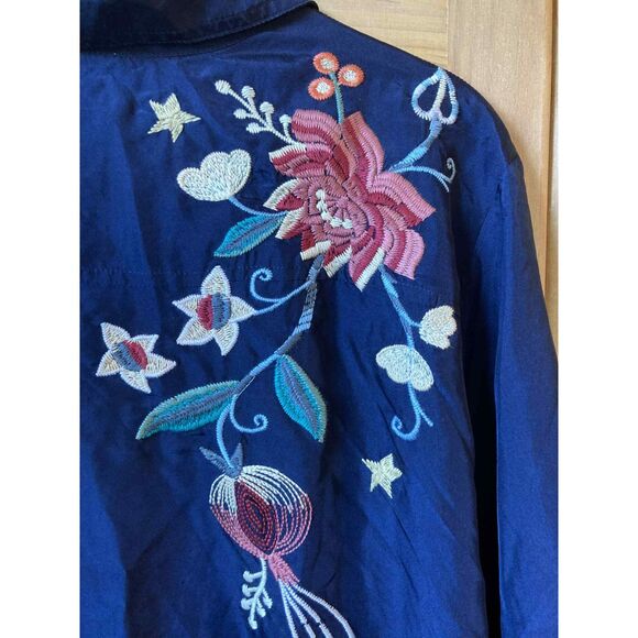 Johnny Was Workshop | Viola Wide Cuff Seaside Dress in 100% Silk | XL - Picture 3 of 10